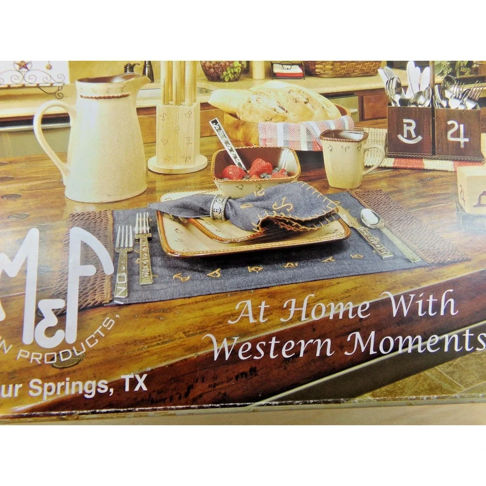 Western Moments Rustic Ranch 4 Reversible Placemats & 4 Pc Napkin Set‎ NEW